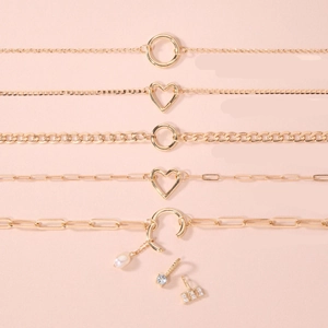 Birthstone Bracelet With Rectangular Cubic Zirconia Pendants Gold Plated Copper DIY Geometric Jewelry For Women