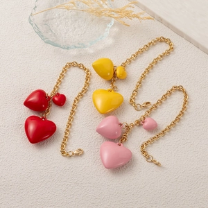 Fashion Copper Heart Bag Charm Artificial Pearl Keychain For Women Girls Purse Phone Case Decoration Pendant Accessory