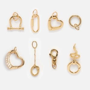 Collana in Rame Placcato Oro 18K Pendente Fai da Te Componenti Gioielli Cuore Serpente Moschettone Chiusura Strass per Donna