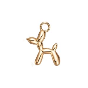 Polished 18K gold plated stainless steel balloon dog pendant with creative design