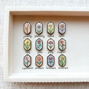 Vintage Roestvrij Staal 18K Vergulde Geboortebloem Hanger Ketting Voor Vrouwen Twaalf Maandelijkse Bloemen Sieraden Verjaardagscadeau