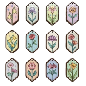 Set van 12 vintage bloemenhangers in 18K goud voor het maken van DIY kettingen