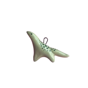 Minimalist green enamel dinosaur stainless steel pendant with dark green spots for jewelry