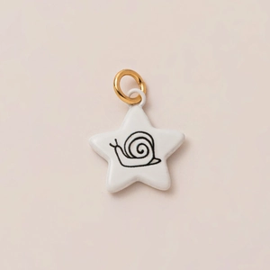 Colgante de estrella esmaltado con diseño de caracol y anillo chapado en oro para joyas