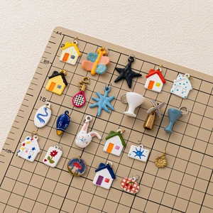 Assorted colorful 18K gold plated stainless steel floral and cartoon charms for DIY jewelry