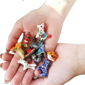 Handcrafted colorful enamel animal charms with 14K gold plating for DIY jewelry making