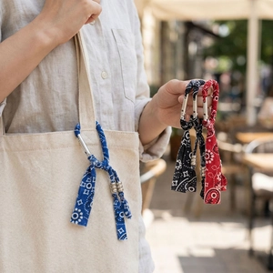 Summer paisley pattern keychain set with D-ring clasp for DIY bag pendant charms