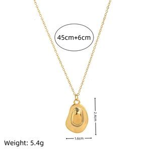 Detailed view of the 18K gold plated cowboy hat pendant necklace with size specifications