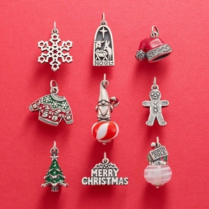 9pcs titanium steel Christmas pendants featuring snowman Christmas tree and candy cane