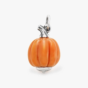 Pendentif citrouille en acier titane avec émail orange pour la création de bijoux DIY