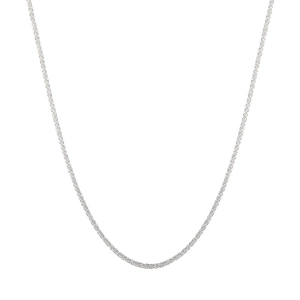 Minimalist sparkling silver clavicle chain necklace with a shimmering woven texture design