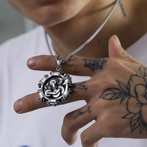 Collier Pendentif Engrenage Mécanique Steampunk En Acier Inoxydable Pour Hommes Bijoux Street Punk Gothique Industriel