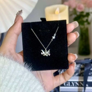 3D Origami Papieren Kraanvogel Hanger Ketting Voor Vrouwen Zinklegering Roze Strass Sleutelbeen Ketting Ster Charme Mode Sieraden