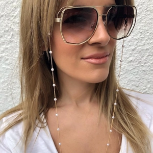 Fashion Simple Faux Artificial Pearl Glasses Chain Zinc Alloy Neck Hanging Anti-drop Glasses Rope Eyewear Accessories For Women