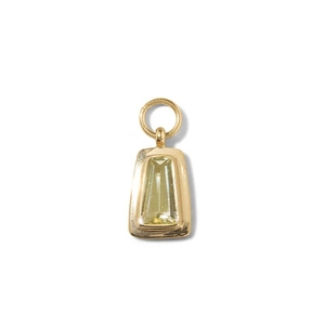 18K vergulde roestvrijstalen hanger met trapeziumvormige zirkoon en minimalistische zetting