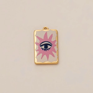 Colgante de tarot chapado en oro de 18K con ojo turco y motivo de estrella