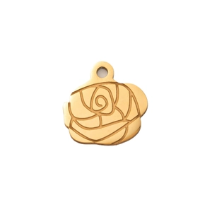Elegante ciondolo a rosa dorata in stile minimalista per creazione di gioielli e collane fai da te