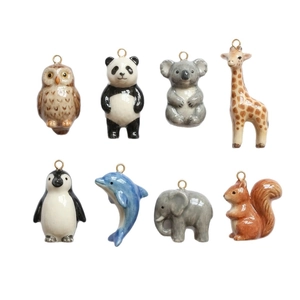 Set mit 8 Tieranhängern für DIY-Schmuck mit Panda Koala und Pinguin in 18K Gold-Finish