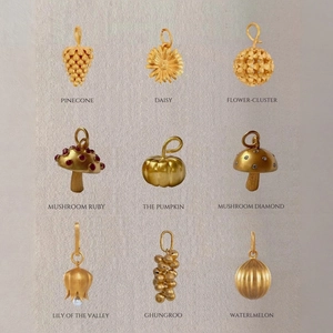 Collana con Ciondolo a Forma di Fungo Zucca in Rame Placcato Oro Vintage per Donna Elegante Gioiello Botanico con Künstliche Perle e Strass