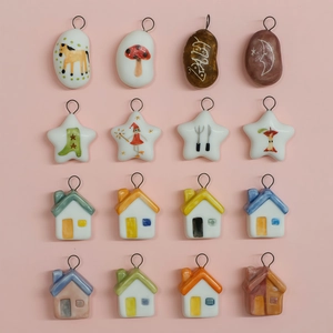 Stainless Steel Colorful House Star Heart Pendant Necklace For Women 18K Gold Plated Enamel Drip Oil Fashion Jewelry Accessory