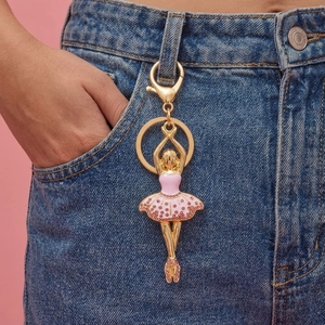 Kreativer Legierung Schlüsselanhänger Mit Ballett Mädchen Tennisschläger BESTIE Buchstaben Emaille Strass Taschenanhänger Schmuck