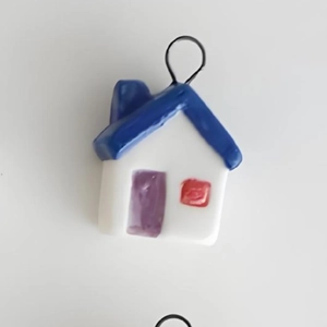 Colorful house pendant in stainless steel 18K gold plated for jewelry making