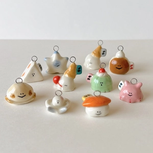 Cute Food Series Copper Pendants Mushroom Sandwich Bun Charm For DIY Jewelry Making Electroplated Handmade Necklace Parts For Women