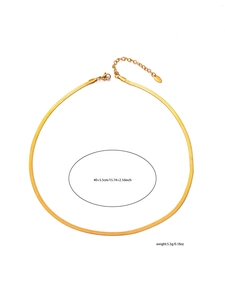 Detailed view of gold herringbone chain with lobster clasp and extension links