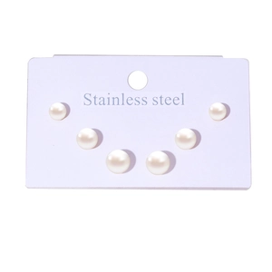 Set de puces d'oreilles en perles mini en acier inoxydable plaqué or 18 carats