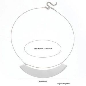 Gedetailleerde afmetingen voor de rvs waaiervormige ketting met hanger van 10cm breed