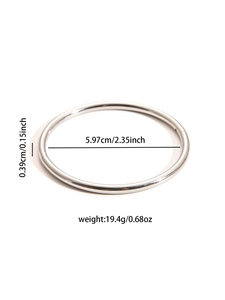 Detailed size specifications of the minimalist 5.97cm silver titanium steel bangle
