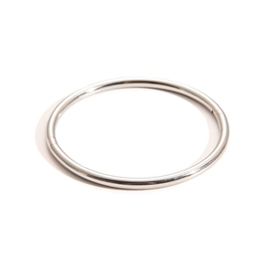 Minimalist silver titanium steel ring with a smooth polished surface and hinged clasp