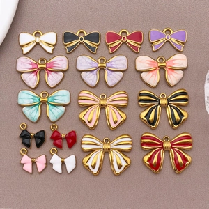 Edelstahl Emaille Schmetterling Schleife Anhänger Für DIY Schmuckherstellung Armband Halskette Schlüsselanhänger Charms