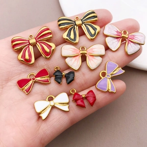 Bunte Emaille Schmetterling Anhänger aus Gold Edelstahl für DIY Schmuckherstellung
