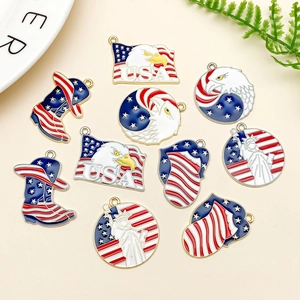USA flag eagle and Statue of Liberty alloy charms set for DIY jewelry making
