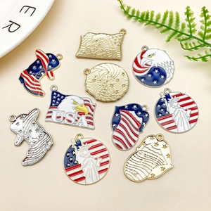 Patriotic USA themed metal alloy eagle and Statue of Liberty charms for jewelry making