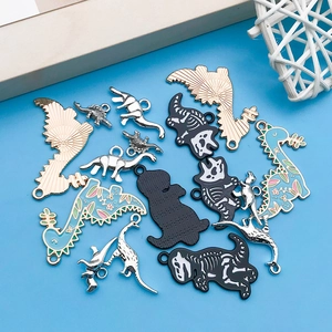 DIY colorful cartoon dinosaur charms in zinc alloy for handmade necklaces and bracelets