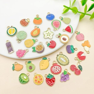 Mini pendentifs en émail et alliage fruits assortis pour la fabrication de bijoux DIY