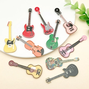 Vintage-Anhänger aus Acryl in Gitarren- und Violinenform für DIY-Schmuckzubehör