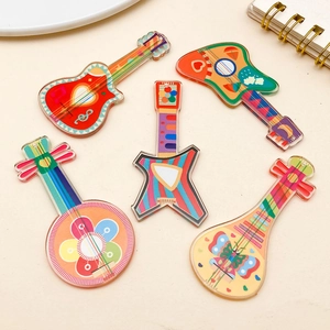 Pendentifs colorés en acrylique instruments de musique violon et guitare pour bijoux