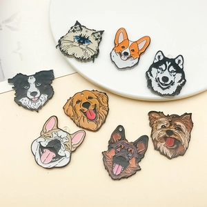 Lot de 8 pendentifs animaux en acrylique avec Corgi, Golden Retriever et chat Ragdoll pour DIY