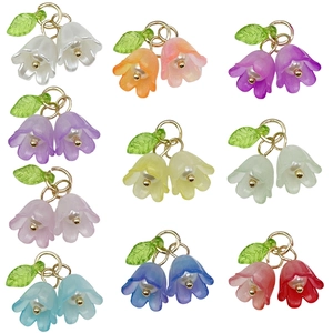 Set mit 10 bunten Acryl-Maiglöckchen-Anhängern für DIY-Schmuckherstellung und Ketten