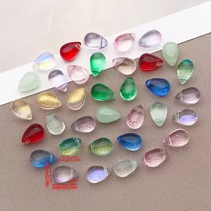 Perline colorate in vetro a forma di goccia d'acqua per creazione gioielli fai-da-te
