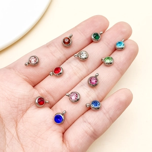 Lot de 12 pendentifs ronds de 6 mm en acier inoxydable coloré pour création de bijoux