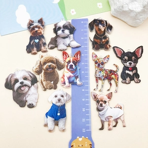 Lot de 10 pendentifs chiens en acrylique réalistes avec teckel et chihuahua pour DIY