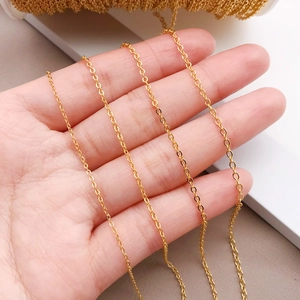 Chaîne en O plaquée or 18 carats pour bricolage de bijoux tenue en main texture fine