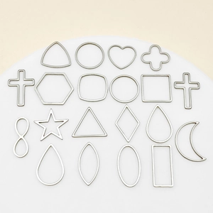 Colgantes de Marco Hueco Geométricos de Acero Inoxidable Para la Fabricación de Joyas DIY Formas Corazón Estrella Luna Cruz Gota de Agua