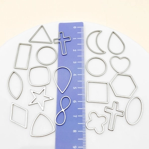 Set de marcos geométricos de acero inoxidable plateado para colgantes y joyería de bricolaje