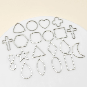 Juego de 19 colgantes geométricos de acero inoxidable plateado para creación de joyas DIY
