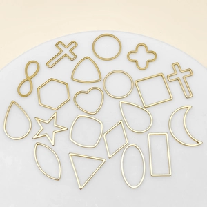 19-piece assorted gold plated stainless steel geometric frames for DIY jewelry crafts